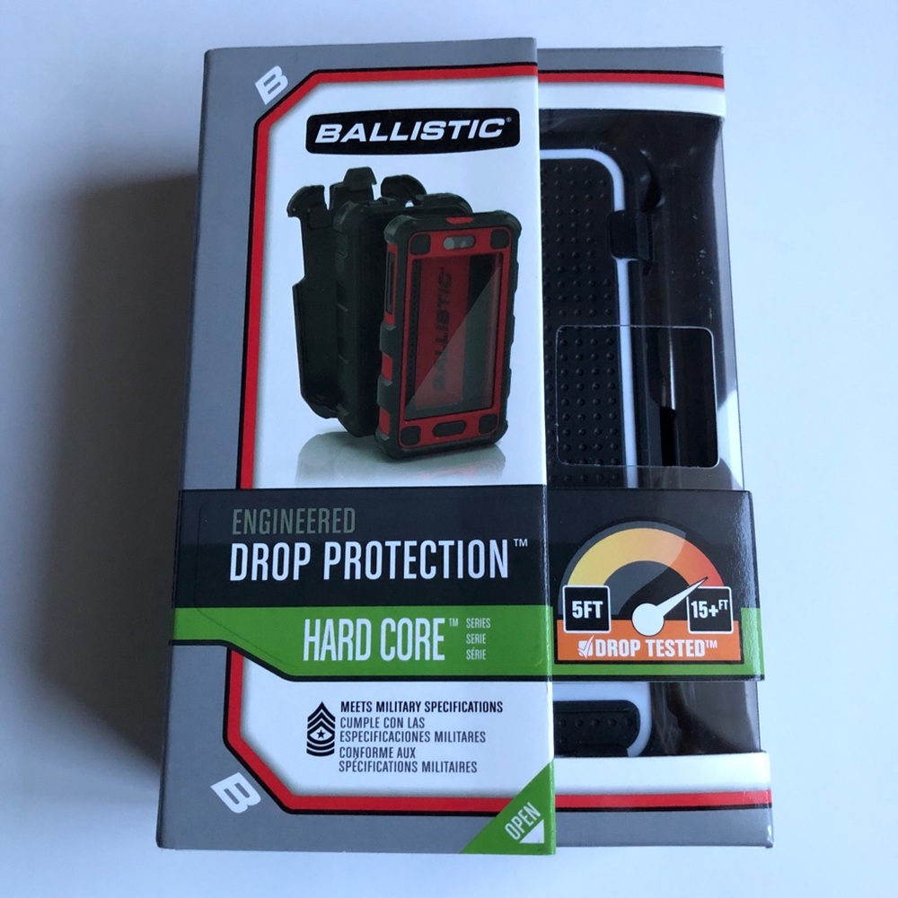 NEW BALLISTIC HARD CORE iPhone 5 5S Case w/ Belt Clip Black White